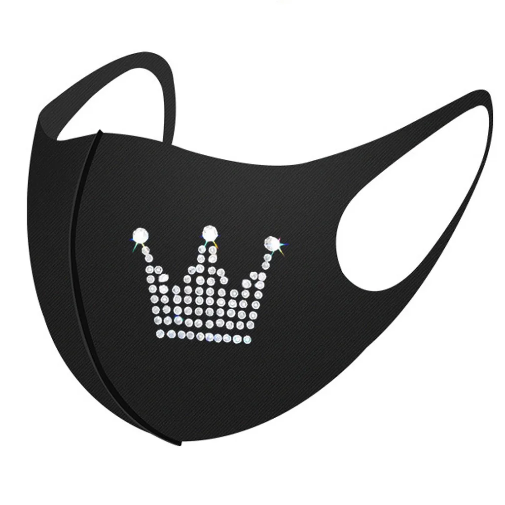 Модная маска Стразы блестящие маски для лица унисекс стирающаяся дышащая со