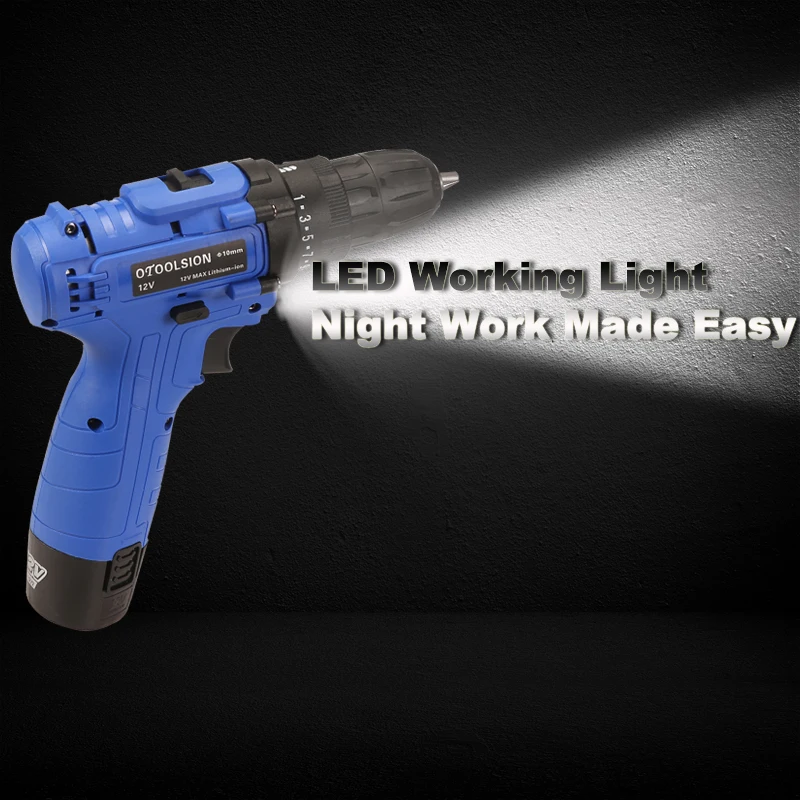 12 В Профессиональная беспроводная отвертка 2 скорости 1500 мАч электрическая Мини