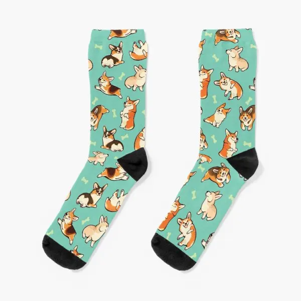 

Толстые зеленые носки Jolly Corgis, женские черные спортивные короткие носки унисекс с рисунком, удобные Смешные осенние хлопковые Лучшие
