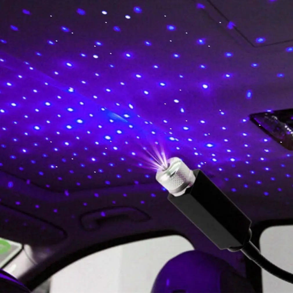 

Светодиодный Ночной светильник на крышу автомобиля, Звездный проектор, атмосферная лампа, Галактическая лампа, декоративная Регулируемая ...