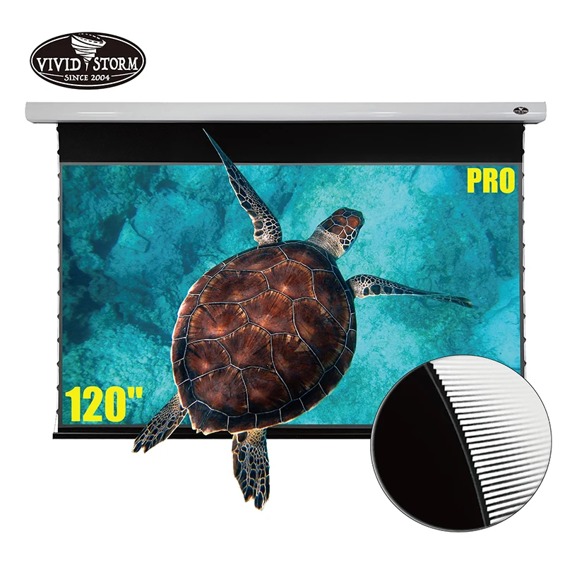 VIVIDSTORM 120 дюймов PRO Slimline моторизованный раскрывающегося списка Экран UST проектор
