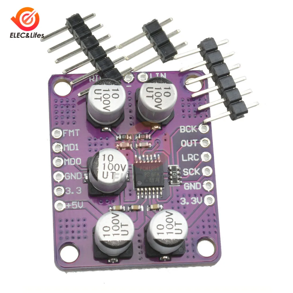 PCM1808 105dB SNR PCM аудио интерфейс стерео ADC Одноконтурный аналоговый вход декодер 24bit