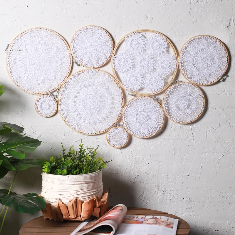 

Bamboo Cotton Lace Tapestry Dreamcatcher Aesthetic Room Decor Macrame Wall Hanging Mandala Large Tapestry Hogar Indian Tapiz