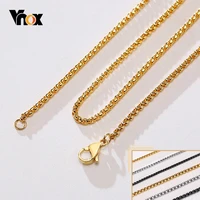vnox basic 2 7mm wide square rolo round box chain necklaces for men women stainless steel collarjewelry 455055606670cm