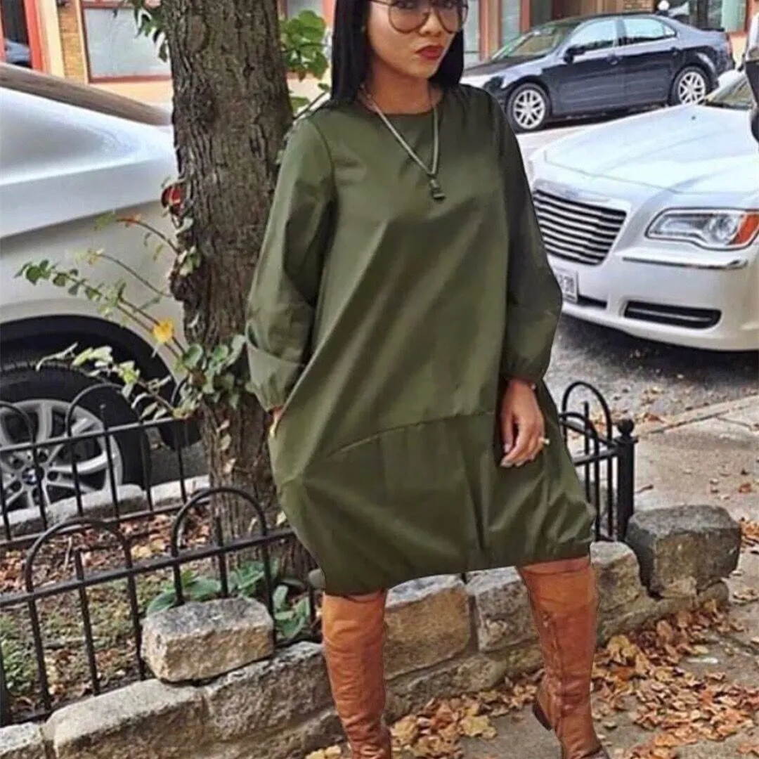 Сексуальное повседневное мини Повседневное платье с длинным рукавом женское