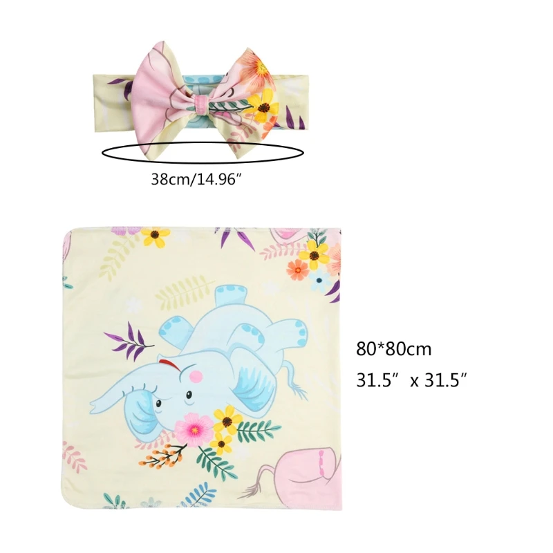 

Newborn Photography Prop Baby Blankets Printed Newborn Infant Baby Boys Girls Sleeping Swaddle Muslin Wrap +Headband 2PCS G99C