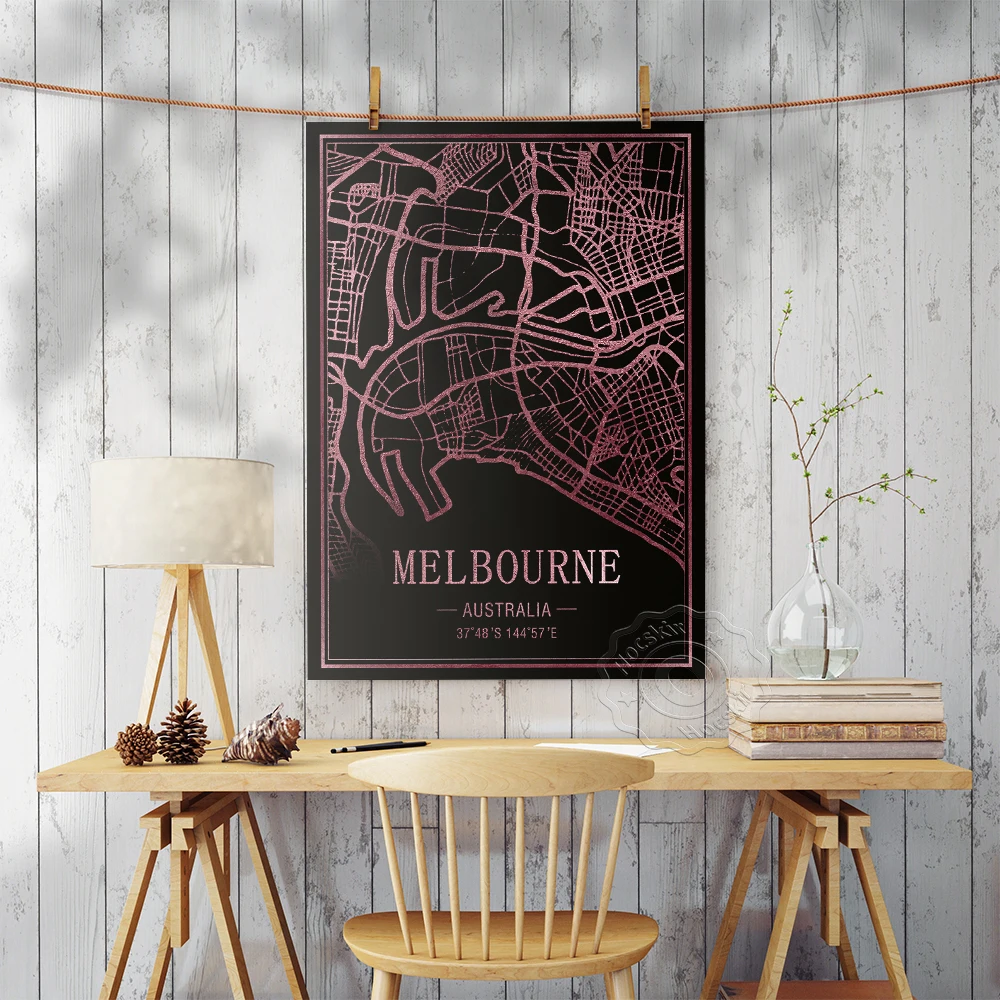 Мельбурн австралийский город Тавель карта мира художественная Декор картина