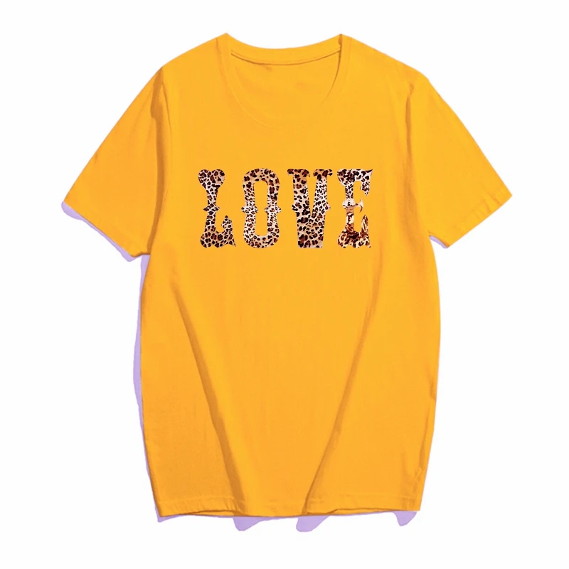 

Shinybling Leopard Love Print Women Sexy Night Club Tshirt Causal Loose Plus Size Fashion Ladies Tops Graphic Tee Harajuku Shirt