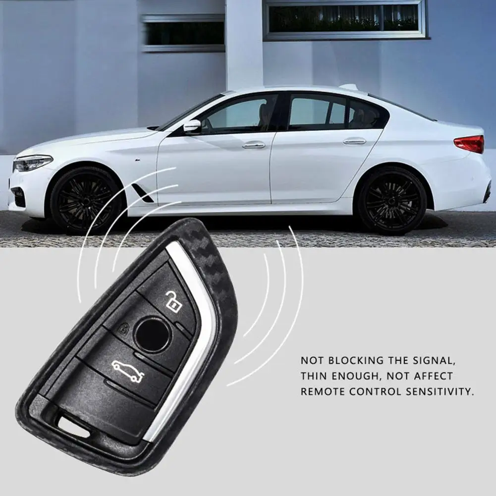 

Auto Key Shell Carbon Fiber Protection Covers Car-Styling Case For Bmw New X1 X5 X6 5 Series 2014 2016 Holder Accessories
