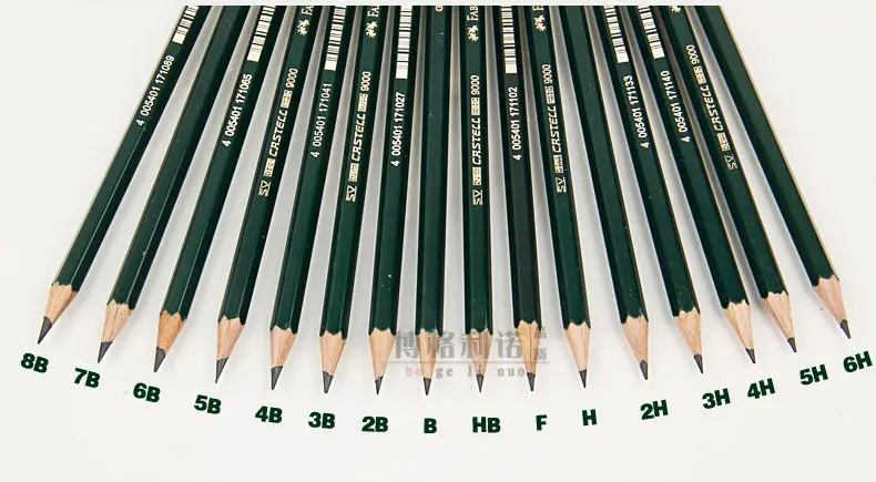 12 шт. Faber Castell 9000 графитовый карандаш для рисования и эскизов 6H 5H 4H 3H 2H H F HB B 2B 3B 4B 5B 6B