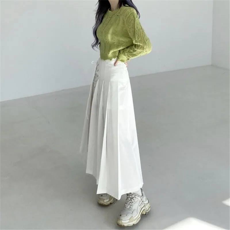 

GOOHOJIO 2020 New Temperament Skirt Women's Skirt High Waist Solid Color Skirt Ladies Autumn Casual Fashionable Long Skirt Women
