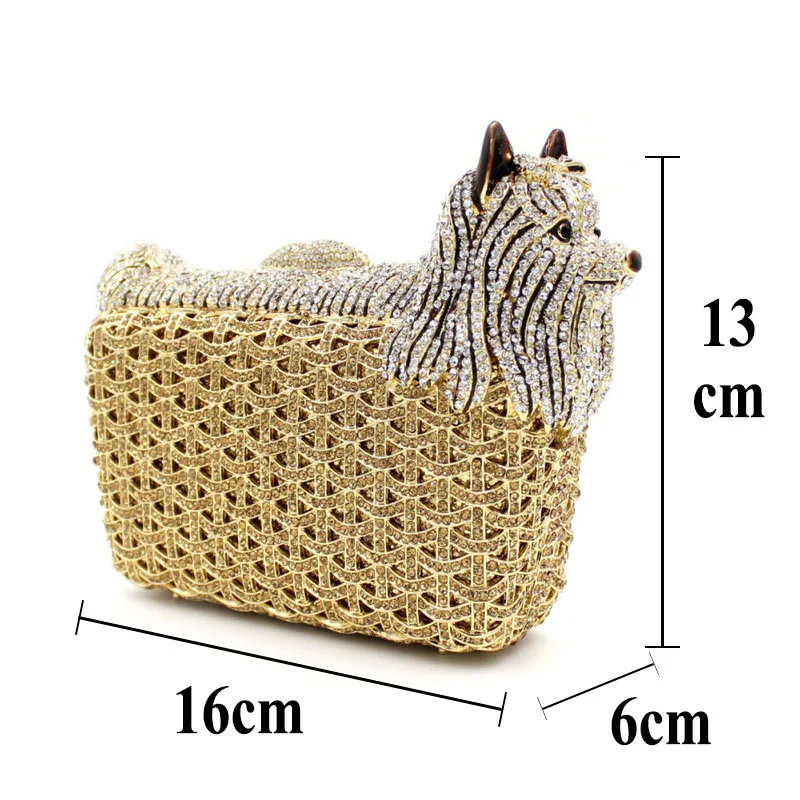 

Diamond bag ladies clutch 2020 new dog rhinestone simple and fashionable carrying case wispy metal crystal evening bag handmade