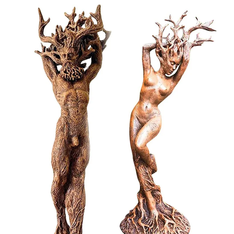 

Dryad Statue Resin Decoration Garden Crafts Decoration Green Man Statue Tree God Decoration