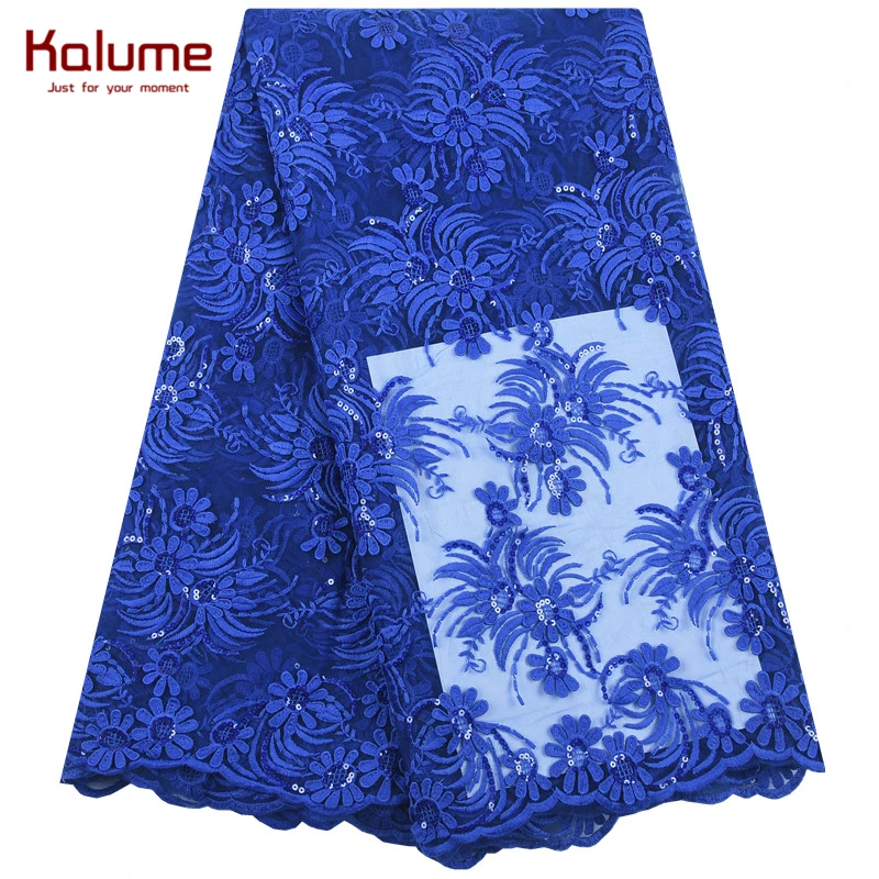 Kalume Африканское молочного цвета Шелковое кружево ткань красная французская 3D