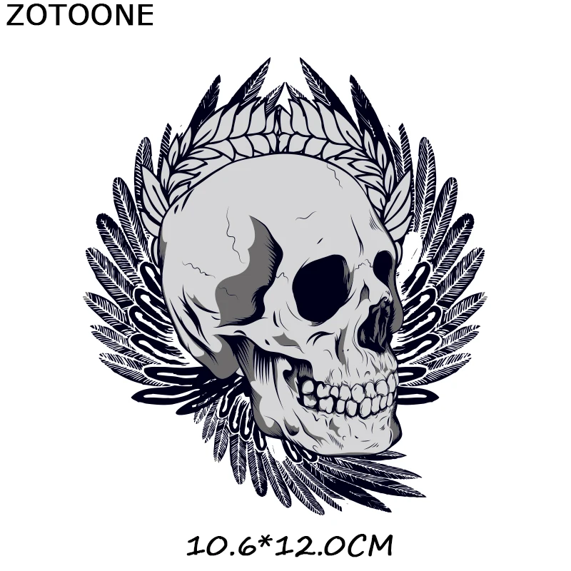 ZOTOONE Череп Панк Железный На Переводные патчи Аппликации для одежды футболки плавкие патчи термо-Стикеры для одежды Аппликации на одежду - Цвет: 581