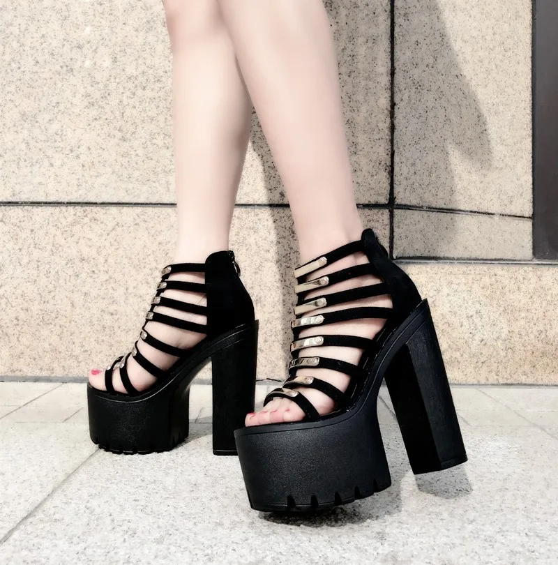 Летние босоножки на высоком каблуке в европейском и американском стиле сандалии