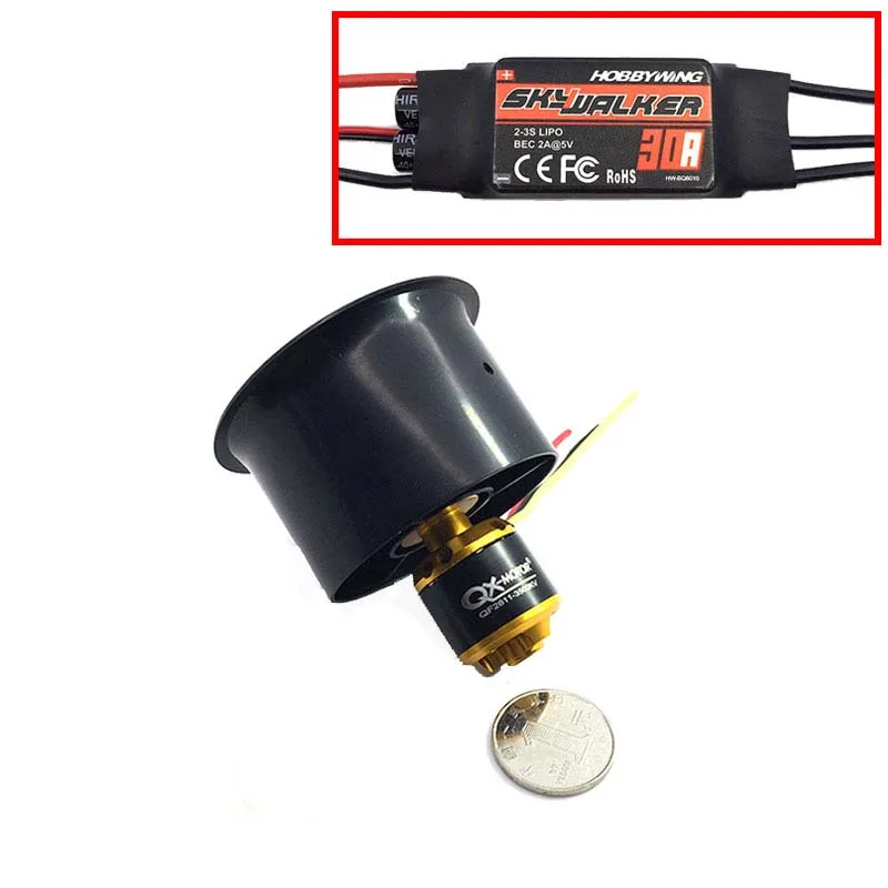 QX MOTOR бесщеточный мотор 55 мм 6 лезвий EDF импеллер с QF2611 3500KV и 30A esc дрона