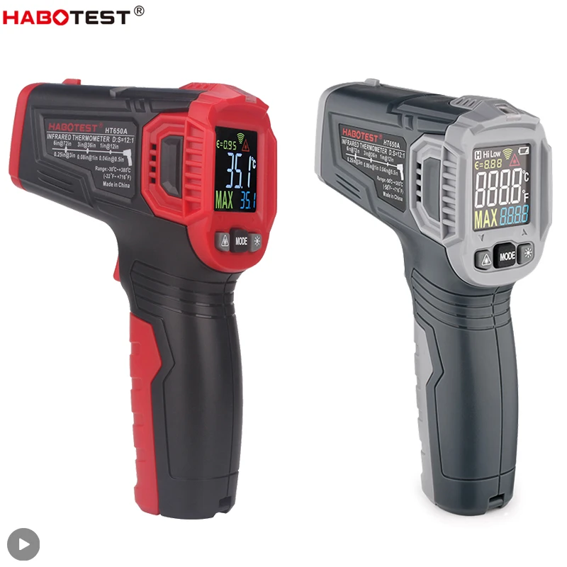 Цифровой термометр HABOTEST HT650A пирометр тестер температуры Лазерный Пистолет