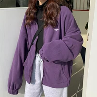jackets women loose plus velvet zip up pockets letter casual oversize bf ulzzang harajuku daily streetwear womens trendy new hot