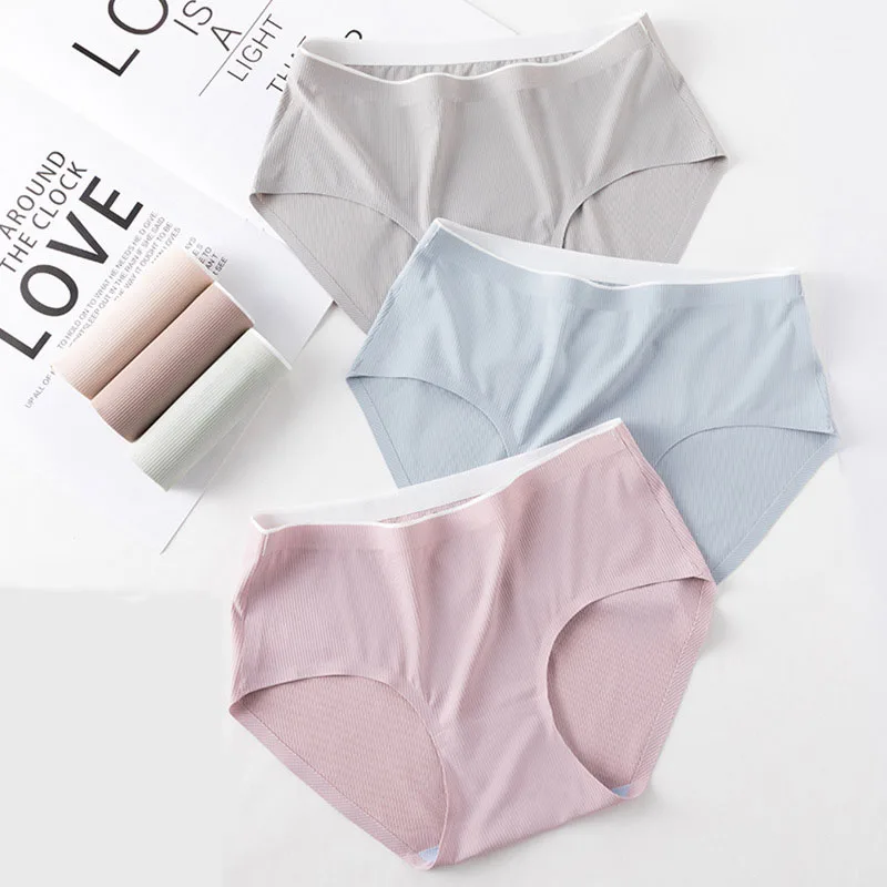 

Roseheart Women Fashion Green Cotton Mid Waist Panties Underwear Lingerie One-Piece Seamless Briefs Underpants M L XL
