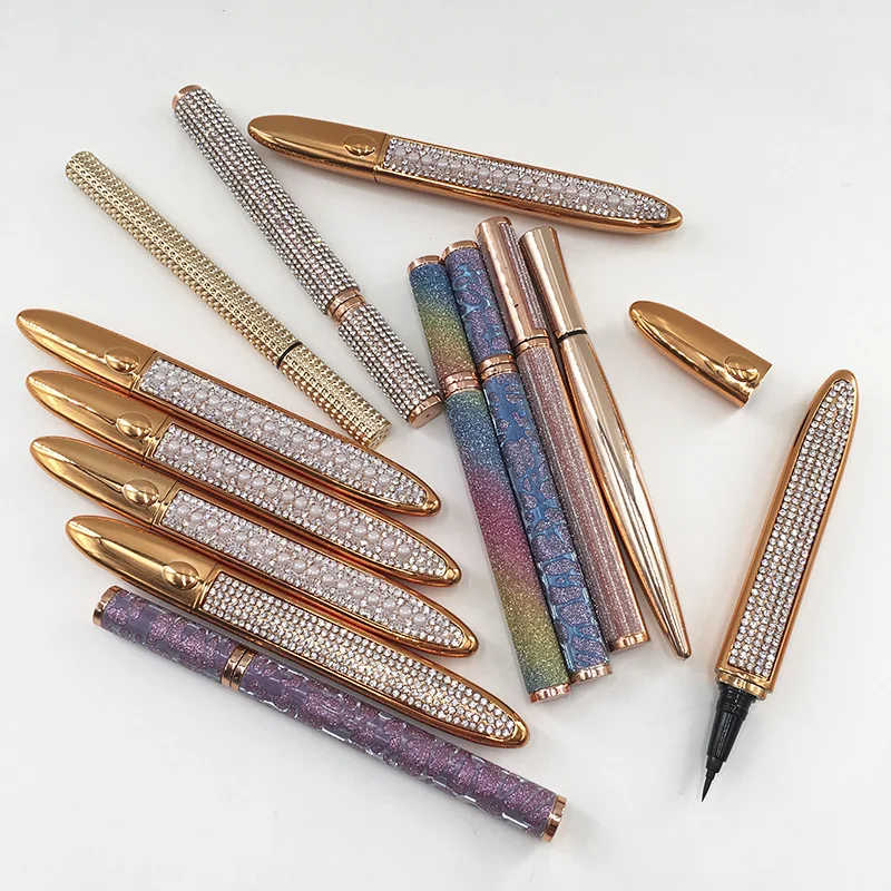 Черный клей для ресниц Clear Eye Liner Super Sticky, ручка для нанесения жидкого прозрачного бриллиантового эффекта.