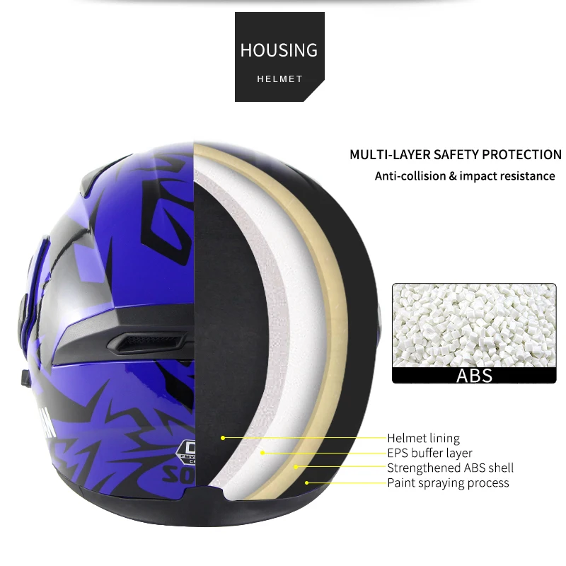 SOMAN Bluetooth шлем откидной козырек с двумя линзами Casco Moto крутой мотоциклетный полным