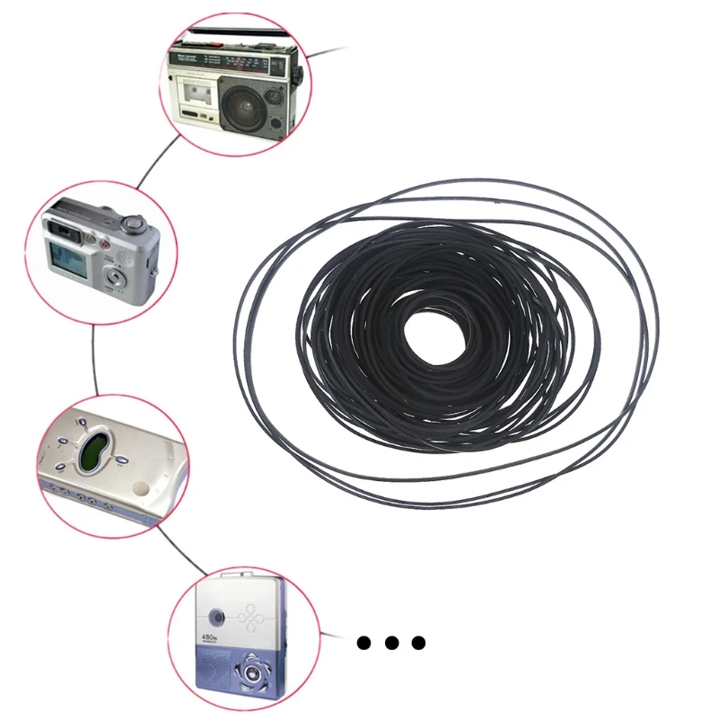

2022 прочный Сменный ремень привода в комплекте 100 шт. резиновый ремень для ремонта рекордера в ассортименте для рекордера s Walkman DVD приводы long ...