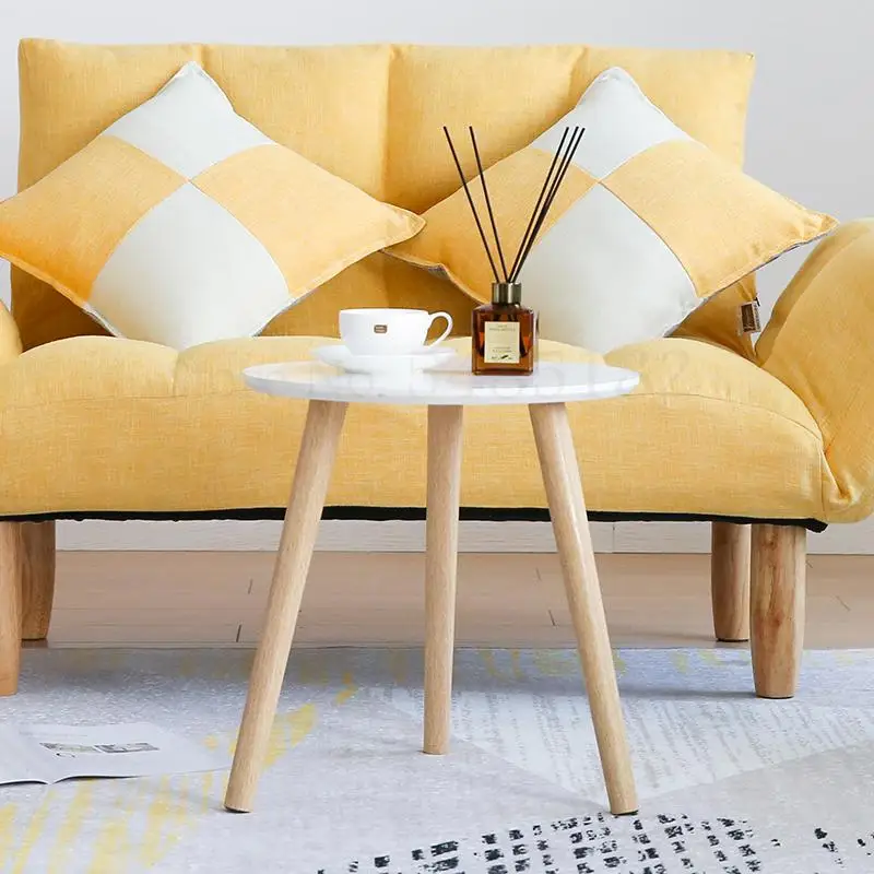 Говорящий маленький круглый стол компьютерный в скандинавском стиле для