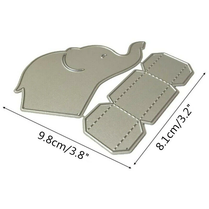 

3.8 * 3.2 inch Elephant Gift Box Metal Embossing Cutting Dies Paper Craft Box DIY Making Mold Carbon Steel Cutting Die