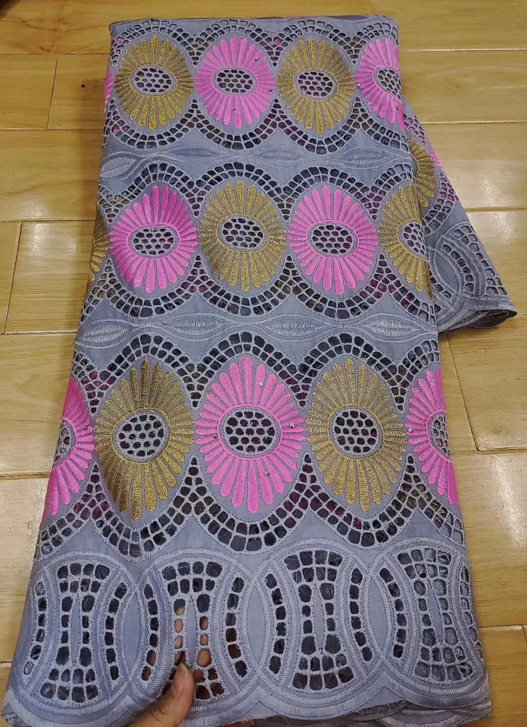 

5 Y Swiss lace fabric heavy beaded embroidery African lace fabrics 100% cotton fabric Swiss voile lace in Switzerland 3L071902