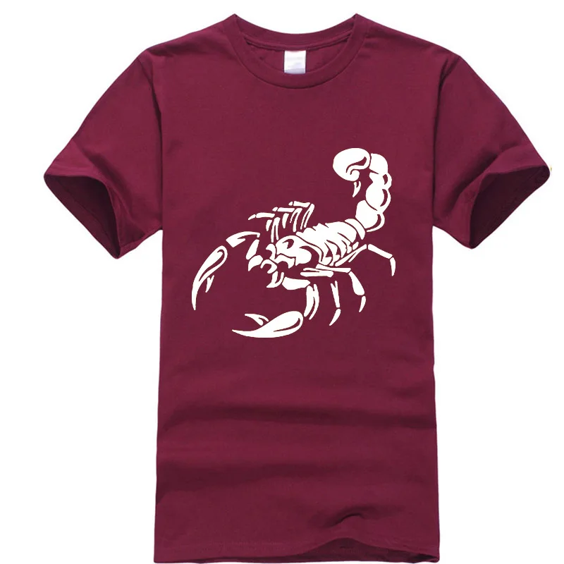 

2021 High Quality Men's Casual T-shirt Scorpion Print 100% Cotton Short Sleeve T-shirt Round Neck T-shirt Daily Hip Hop Casual