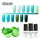 Гель-лак ROSALIND для дизайна ногтей, Зеленый Гель-лак, светодиодная УФ-лампа зеленого цвета, базовое УФ-покрытие, отмачиваемый Гель-лак для маникюра