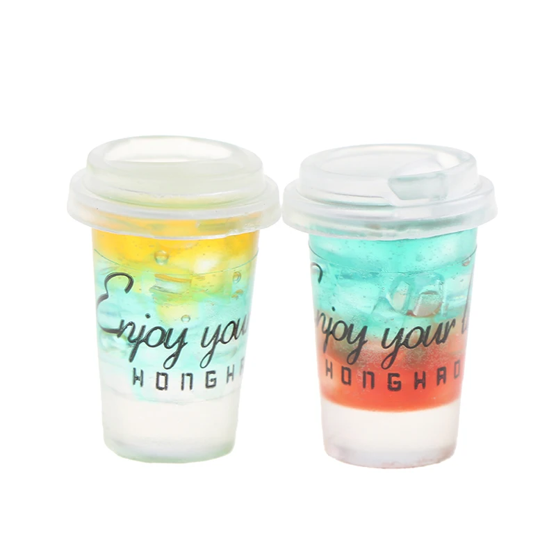 

2pcs 1/12 Dollhouse Miniature Resin Simulation Drinks Model Toys dollhouse miniature accessories mini kids toy
