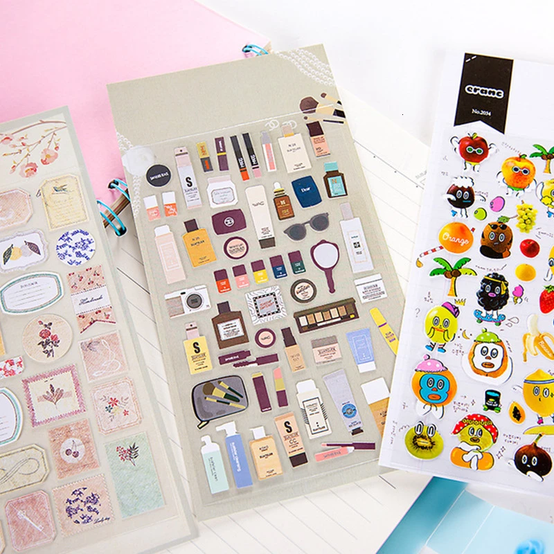 Креативные кавайные наклейки из ПВХ милые прозрачные DIY украшения фото ручная