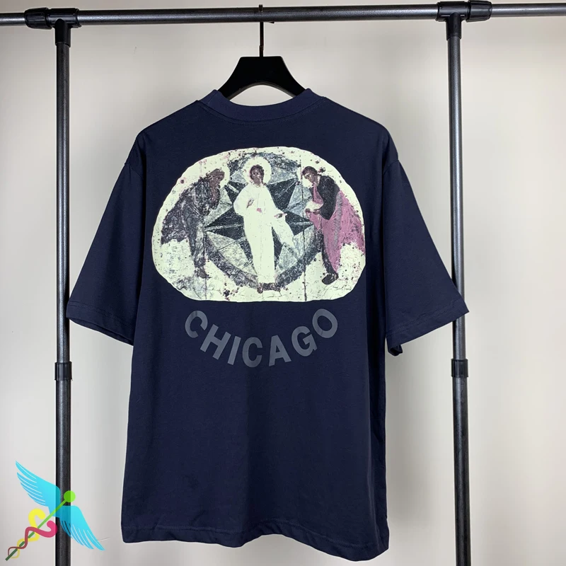 

Kanye West JESUS IS KING T-Shirt Men Women Hip Hop Oversized Letter Oil paint Print Casual High Quality O-Neck Streetwear Tee