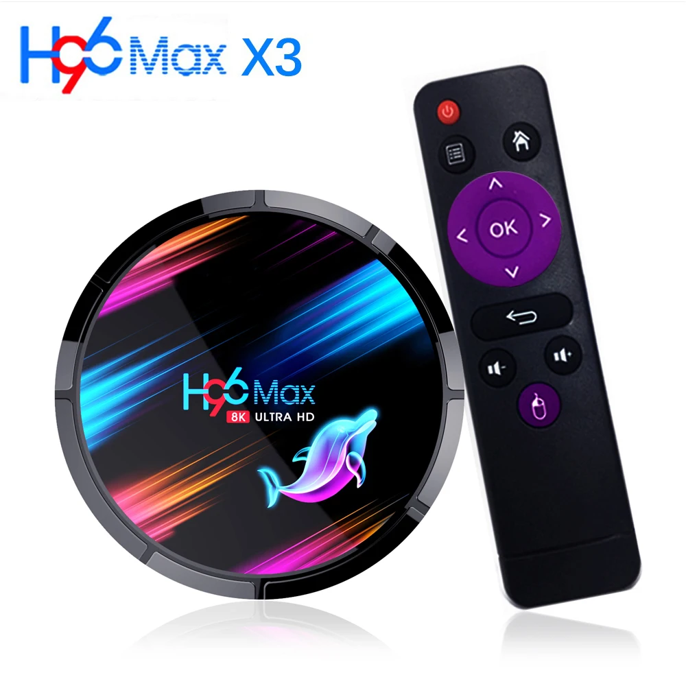 Смарт ТВ приставка H96 MAX X3 4 ГБ 32 64 Гб 128 Android 9 0 Amlogic S905X3 2 4G/5G 8K Dual WIFI Bluetooth