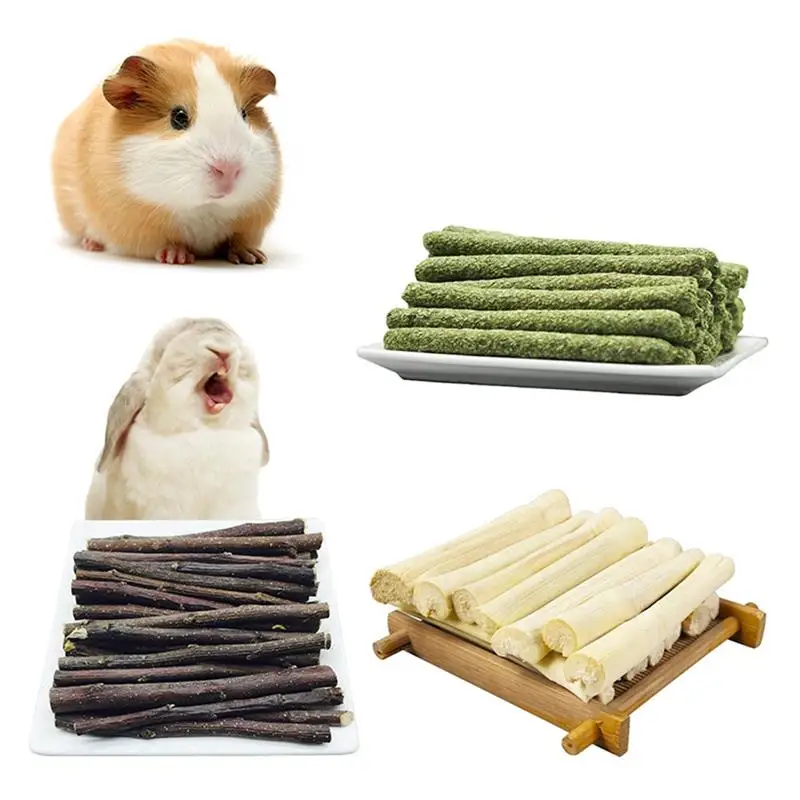 

Natural Hamster Chew Sticks Toy Sets Interactive Rabbit Guinea Pig Squirrel Molar Bite Resistant Toy Small Animal Toys Supplies