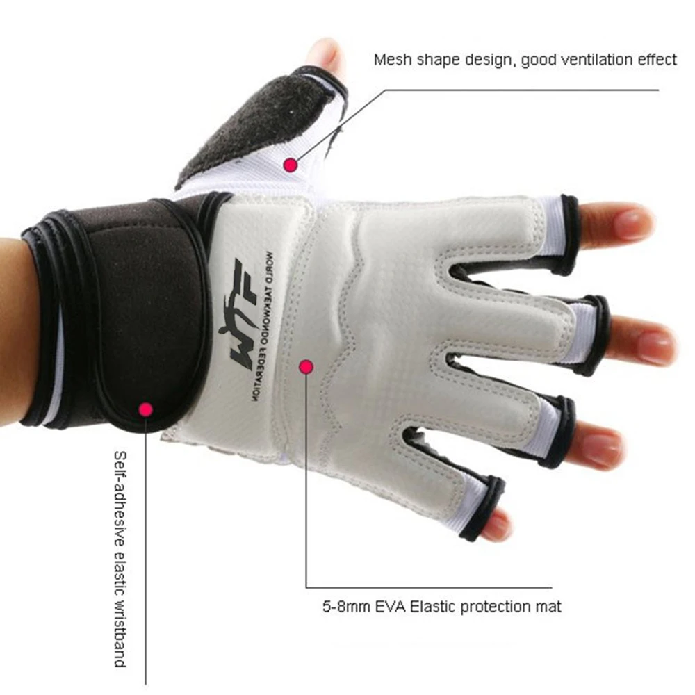 Перчатки с полпальца высокого качества WTF таэквондо тренировочные боксерские