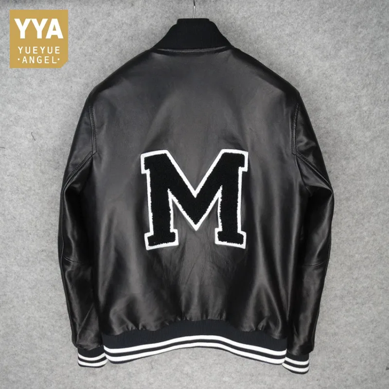 Куртка бомбер мужская из натуральной кожи приталенный пилот дубленка овечьей