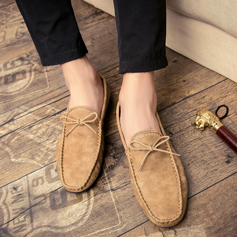 Мужские повседневные кожаные туфли дышащие мокасины для вождения в итальянском