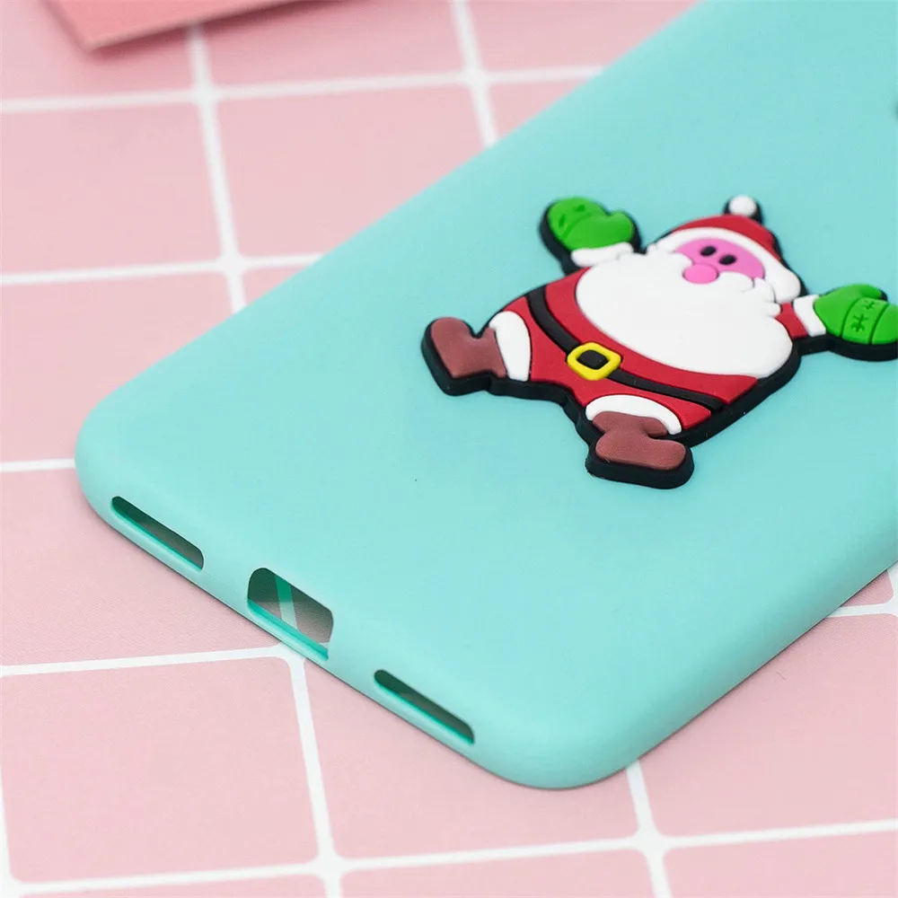 Рождественский чехол для Xiaomi Mi A1 A2 Pocophone F1 мультяшный Новогодний подарок TPU Футляр