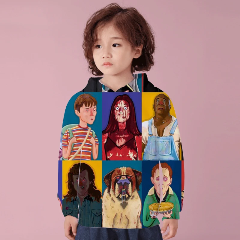 

all horror movie icons Cartoon Boys Sweatshirts for Kids Hoodies Clothes Children Long Sleeve Shirts Anime Clothes Horror Hoodie