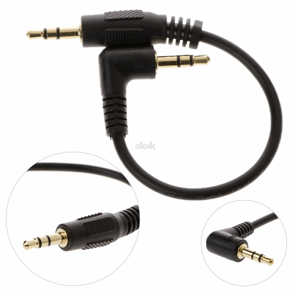 

10cm Auto Car Right Angle Male To Male 3.5mm Aux Jack Speaker Audio Cable Adapter Au13 19 Droship