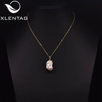 xlenag luxury necklace natural freshwater baroque pearl necklace woman gift banquet wedding pendant handmade jewelry gn0230