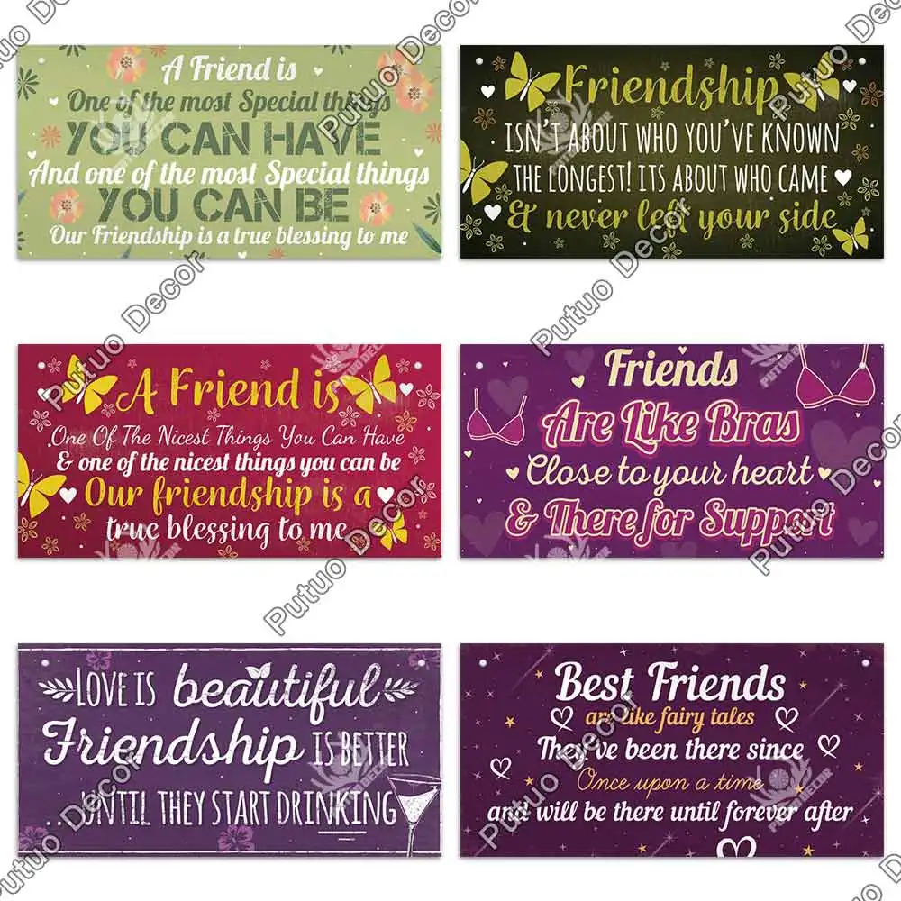 

Putuo Decor True Friendship Wooden Hanging Signs Decorative Plaques for Plaque In Home Decor Living Room Wall Decor