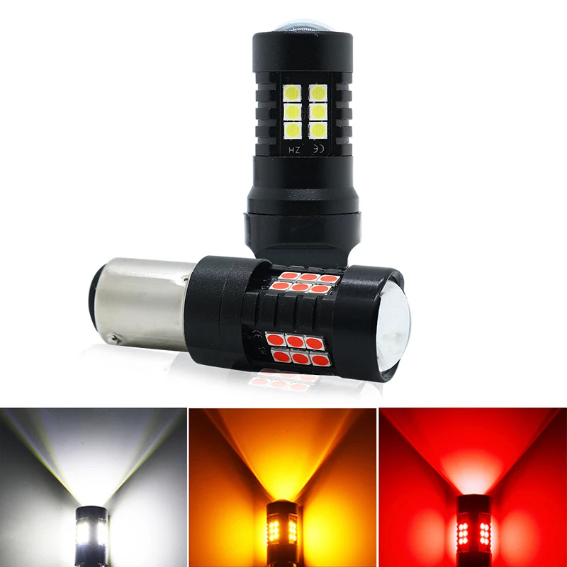 

2 шт., светодиодная лампа 7440 WY21W W21W 1156 BA15S BAU15S T20 Led 7443 W21/5W