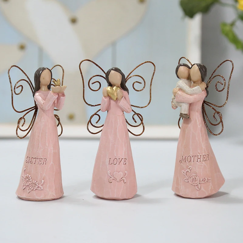 Статуэтка из смолы в скандинавском стиле с крыльями ангела |