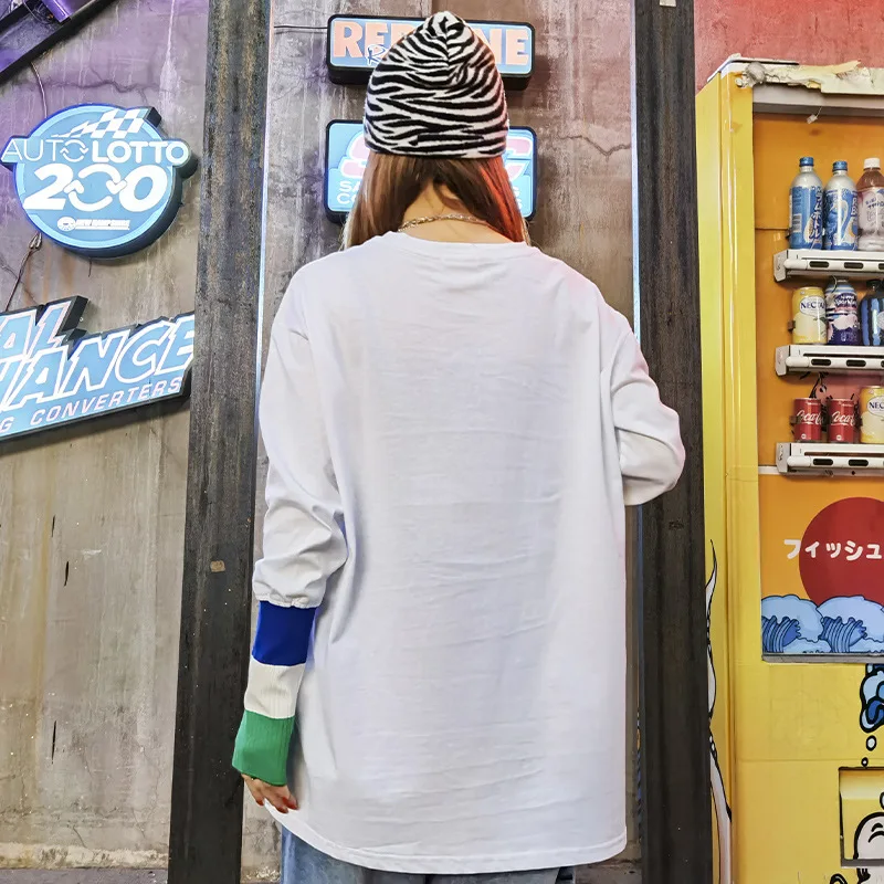 Белая вязаная женская футболка Vefadisa весна 2021 лоскутный пуловер топ повседневная