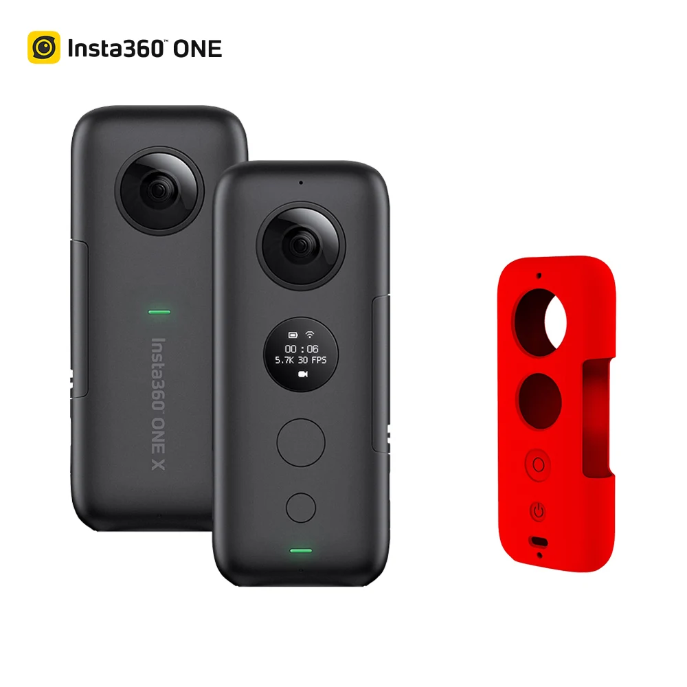 Red Новейшая панорамная камера Insta360 ONE X 360 с картой 32 ГБ для iPhone samsung Xiaomi 5,7 K Video 18MP 360 Экшн-камера - Цветной: Red
