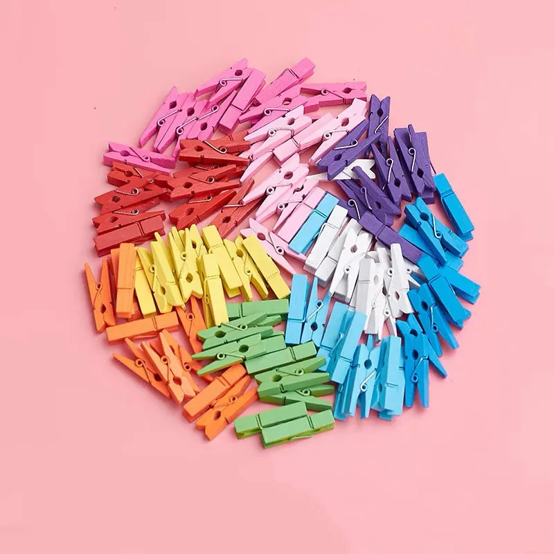 10 шт. Сделано в Китае 25 мм деревянные зажимы для фотографий прищепки ремесленные